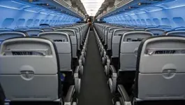 Seat rows inside an airplane