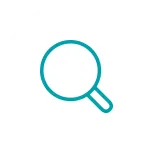 Icon featuring a magnifying glass, representing search functionality