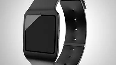 Close up of black smartwatch