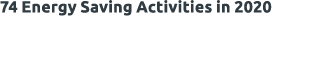 74 Energy Saving Activities in 2020